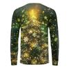 Men's Fashion Printed V-Neck Casual Long-Sleeved T-Shirt Bottoming Shirt Top