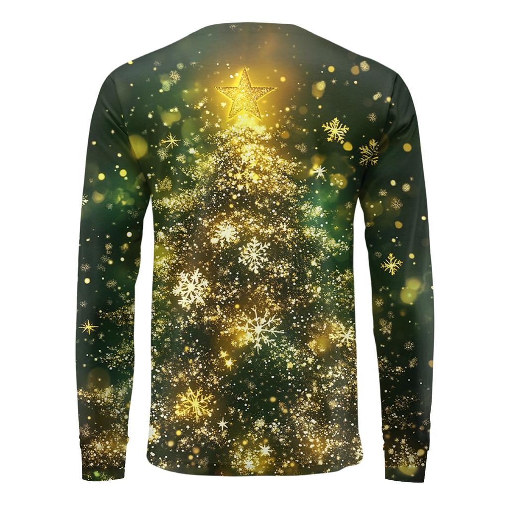 Men's Fashion Printed V-Neck Casual Long-Sleeved T-Shirt Bottoming Shirt Top