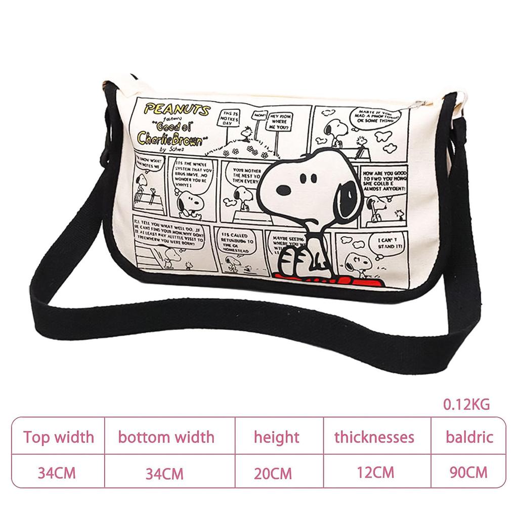 [hgTUP] Snoopy Umhängetasche, Tragetasche, Snoopy Schultertasche, Tragetasche mit Innentasche, Tasche für Besprechungen, für den Weg zur Arbeit, Canvas-Tasche, Dickes Snoopy,