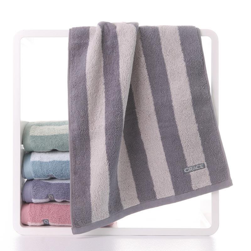 Towel Cotton Thickened Striped Absorbent Face Towel Can Be Used with Bath Towel Square Towel Gift Box Embroidery
