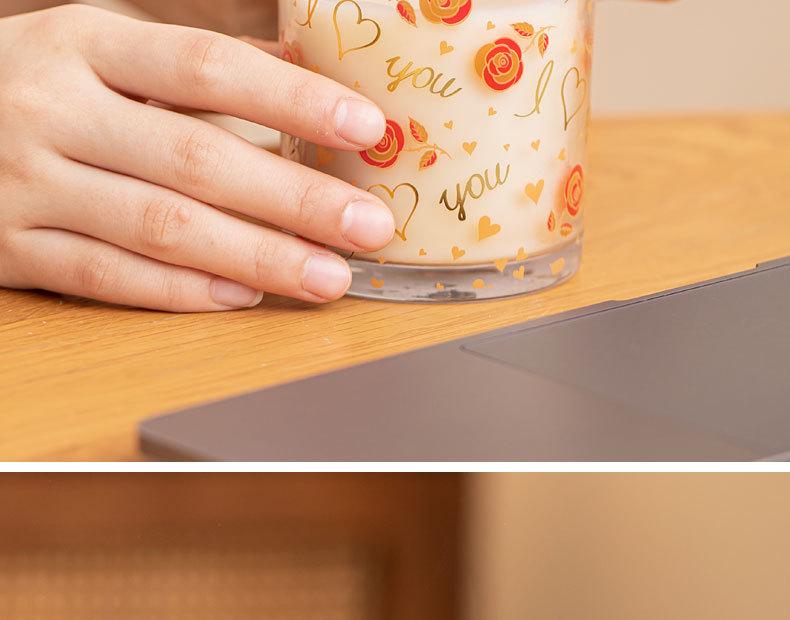 Rose Fragrance Soy Wax Scented Candle in Glass Cup - Perfect for Bedroom or Home, Gift Box Included