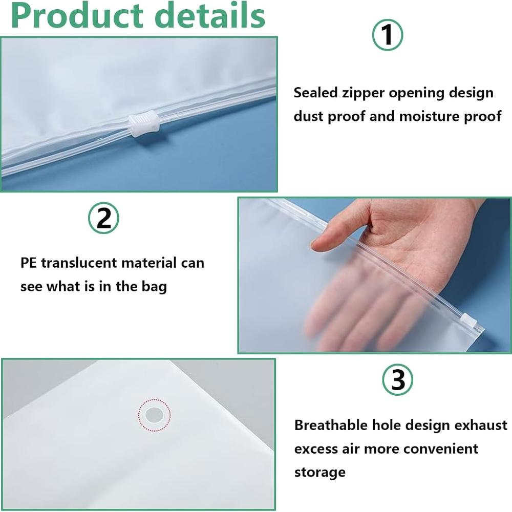 Travel Clothes Bags, 25 Pieces Waterproof Travel Bags, Waterproof, Multifunctional Travel Organizer Bags, Transparent Resealable Travel Bag for