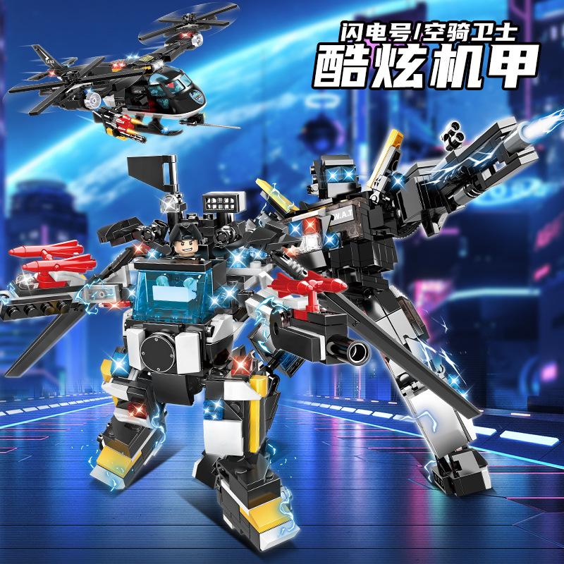 Baustein SWAT Team Bewaffneter Hubschrauber Patrouille Polizeiauto Spielzeugmodell Montage Kleine Partikel Geschenk