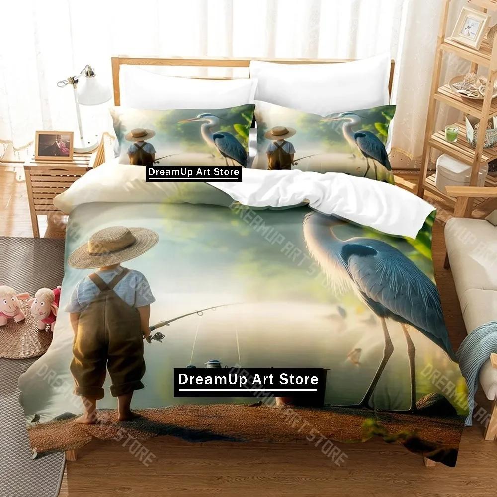 

3D Print Boy And The Heron Bedding Set Single Twin Full Queen King Size Bed Set Adult Kid Bedroom Duvetcover Sets Anime Bed EU Single 90x200cm