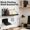 Minimalists Black Metal Floating Shelf Ideal Stylish Home Decoration Storage Solution