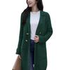 Cappotto Lungo da Donna in Misto Lana Oversize Doppio Petto Trench Risvolto Dentellato Autunno Inverno Caldo Soprabito