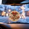Office Holiday Decorations Christmas Acrylic Hanging Ornament, 2D Flat Double Side Printed Ornaments Santa Snowman Pendant for Tree Window,