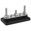 Power Distribution Block with Cover M8 Terminal Stud M4 Terminal Screw 12‑48V 150A for Cars Trucks RVs Boats Black
