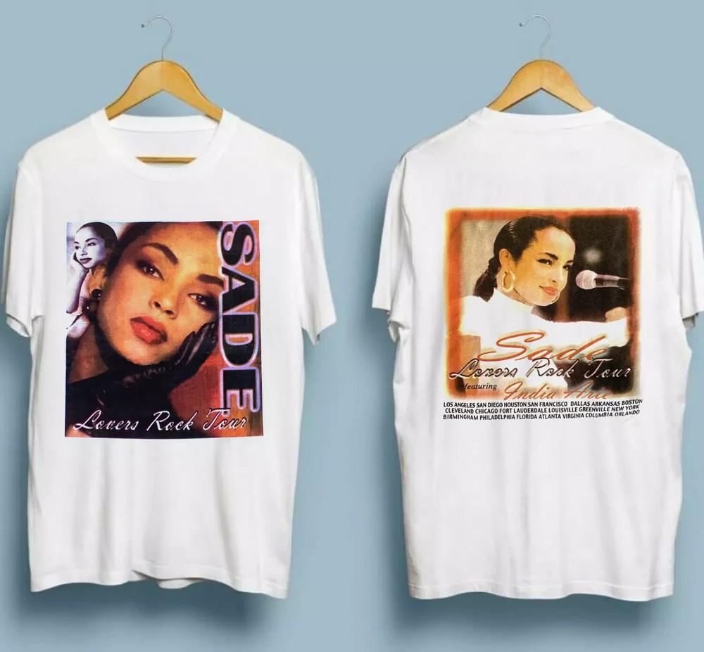 Sade Lovers Rock Tour 2002 2-сторонняя Белая Футболка Все Размеры S-4XL Унисекс XXXL