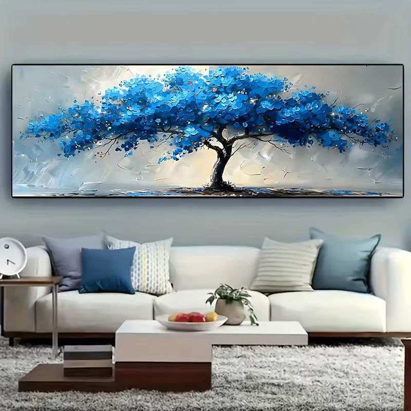 Large Blue Tree of Life Canvas Printings Abstract Painting Wall Art Decorative Classic  Blue Tree Posters Picture Home Decor
