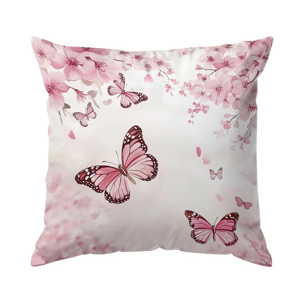 Cherry Blossom Butterfly Pillowcase Printed Polyester 40/45/50cm Throw Pillowcover Decorative Sofa Cushion Pillowslip Home Decor