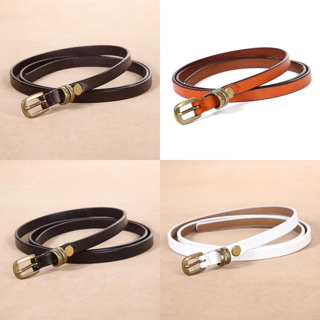 Leder Vintage Damen Gürtel mit Doppel-Schlaufen-Design für Freizeitkleidung