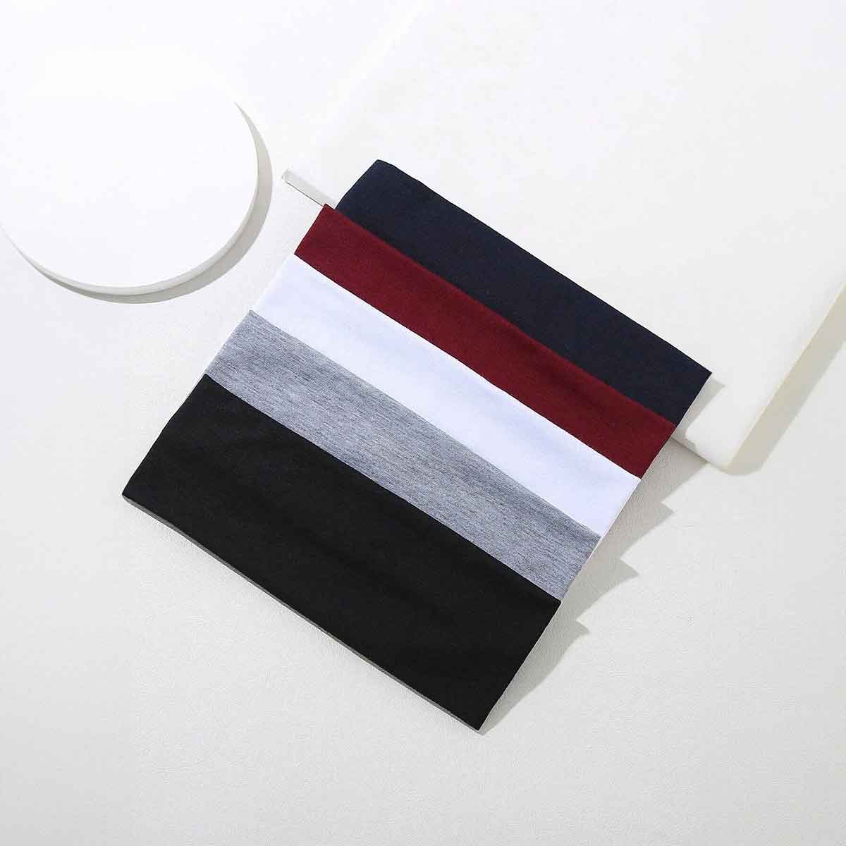 

5/6/7pcs Simple Basic Solid Color Sports Yoga Headband to Absorb Sweat For Men and Women Quick drying sports elastic sweatband