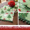 1PC Jacquard Dining Decor Ball Tassel Kitchen Polyester  Christmas Table Runner Party Table Decor Holiday 2 Sizes