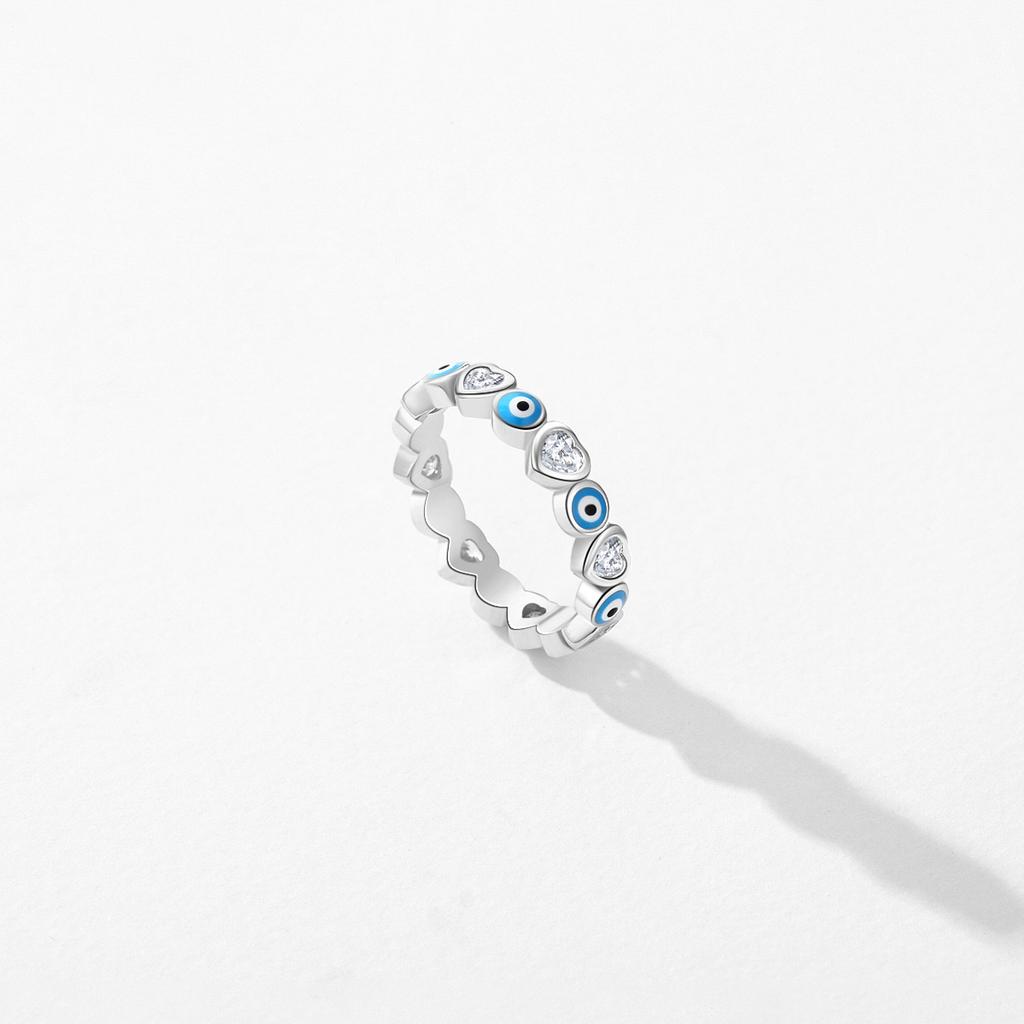 925 Sterling Silver Cute Blue  Ring Sparkling Clear Cubic for Women Fine Fashion Jewelry Birthday Gift 2025