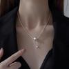 2025 Women's Wish-Granting Clavicle Necklace: Sterling Silver-Plated Snake Chain with Small Ball Accent
