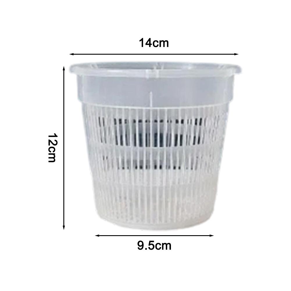 Set of 8 Transparent Orchid Flowerpots with Drain Trays for Supporting Root Development and Proper Water Drainage