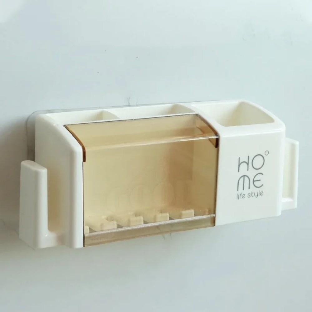 Portable Bathroom Electric Toothbrush Holder Plastic No-Drilling Toothbrush Stand Wall-Mounted Cup Storage Rack Home Use