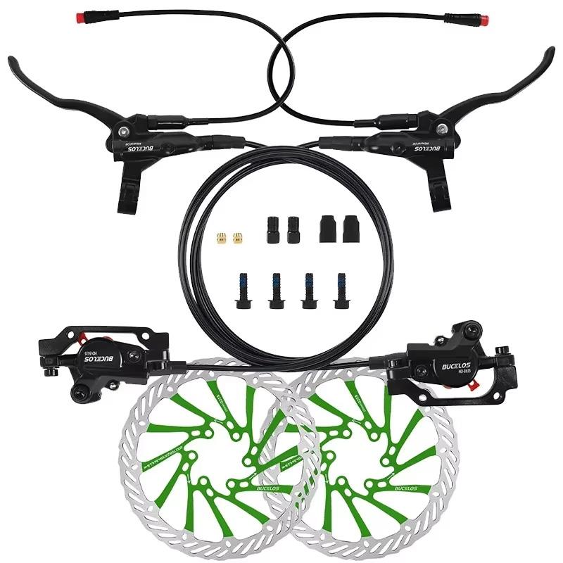 2 Piston E-Bike Disc Brake Set Power Off Bicycle Hydraulic Disc Brake E Scooter Power Control Shifter Bicycle Brakes 160 rotors