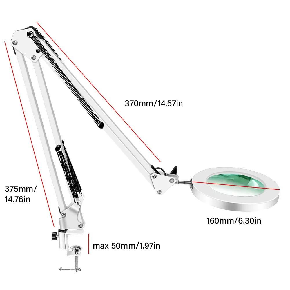 3 Colors LED Magnifying Glass 72LED 8X/10X NEW Illuminated Magnifier USB for Soldering Iron Repair/Table Lamp/Skincare Beauty