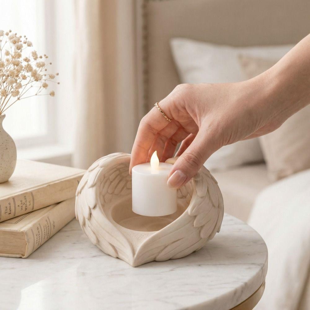 Plastic 3D Printed Wings Candle Holder Stable Artistic Wing Storage Box Candlestand Decorative Jewelry Display Plate