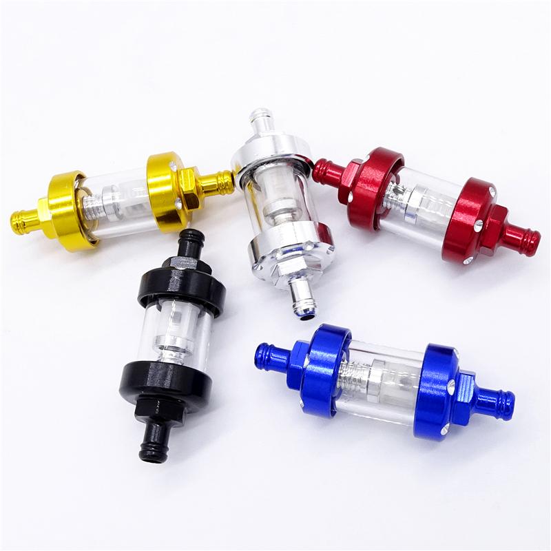 Univerzální 5 barev Motocyklový plynový palivový filtr Benzínový filtr Průhledné hadice Vnitřní otvor Sítko Příslušenství Moto