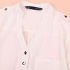 Women Spring Summer V-neck Chiffon Elegant All-match Solid Botton Casual Spirals Shirt Blouse