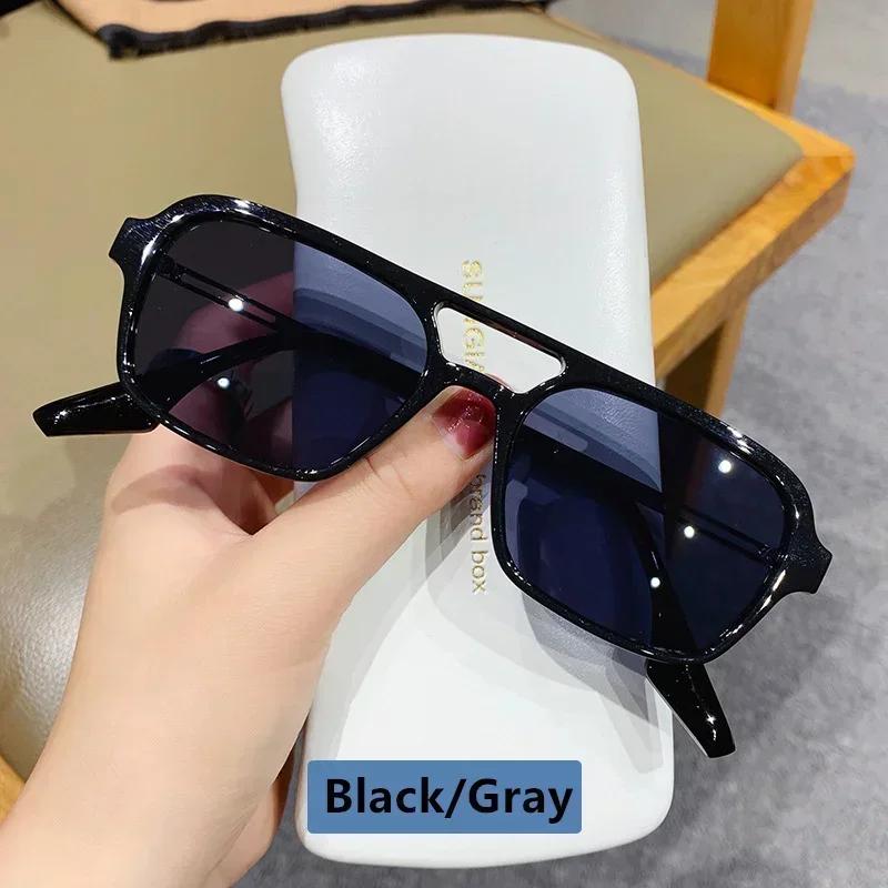 Fashion Vintage Square Sunglasses Woman Brand Retro Small Frame Sun Glasses Female Double Bridges Design  Feminino