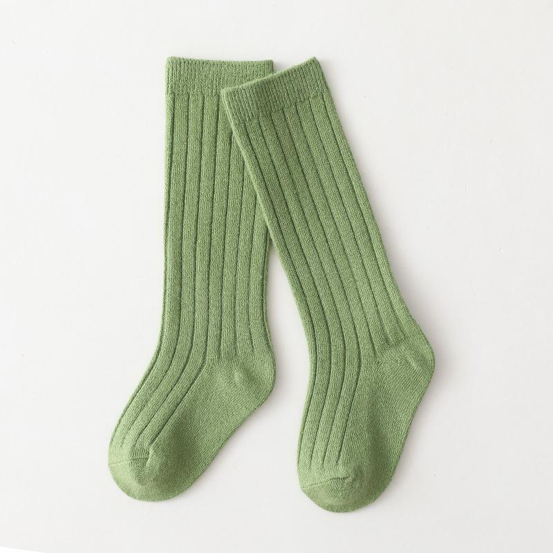 Trendy Spanish Children's Solid Color Mid-Long Socks for Babies, Students, and Sports Enthusiasts