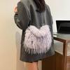 Women Plush Small Purse Soft Luxury Tote Handbag Faux Fur Fluffy Wrist Bags Girls Winter Daily Crossbody Shoulder Bag