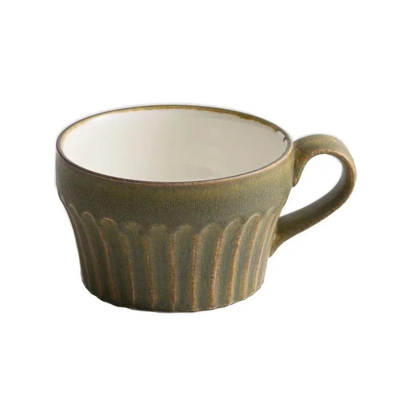 350ml Creative Coffee Cup Ceramic Mug Japanese Style Coarse Pottery Mug Breakfast Milk Oatmeal Soup Cups Espresso Mug Drinkware 350ml