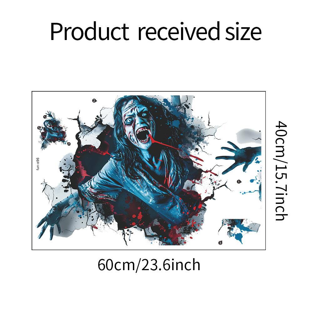 Autocolante de Perete 3D de Halloween Autocolante de Perete cu Zombi Înfricoșători Autocolante de Perete de Halloween Detașabile Pentru Dormitor Living Decor de Fundal