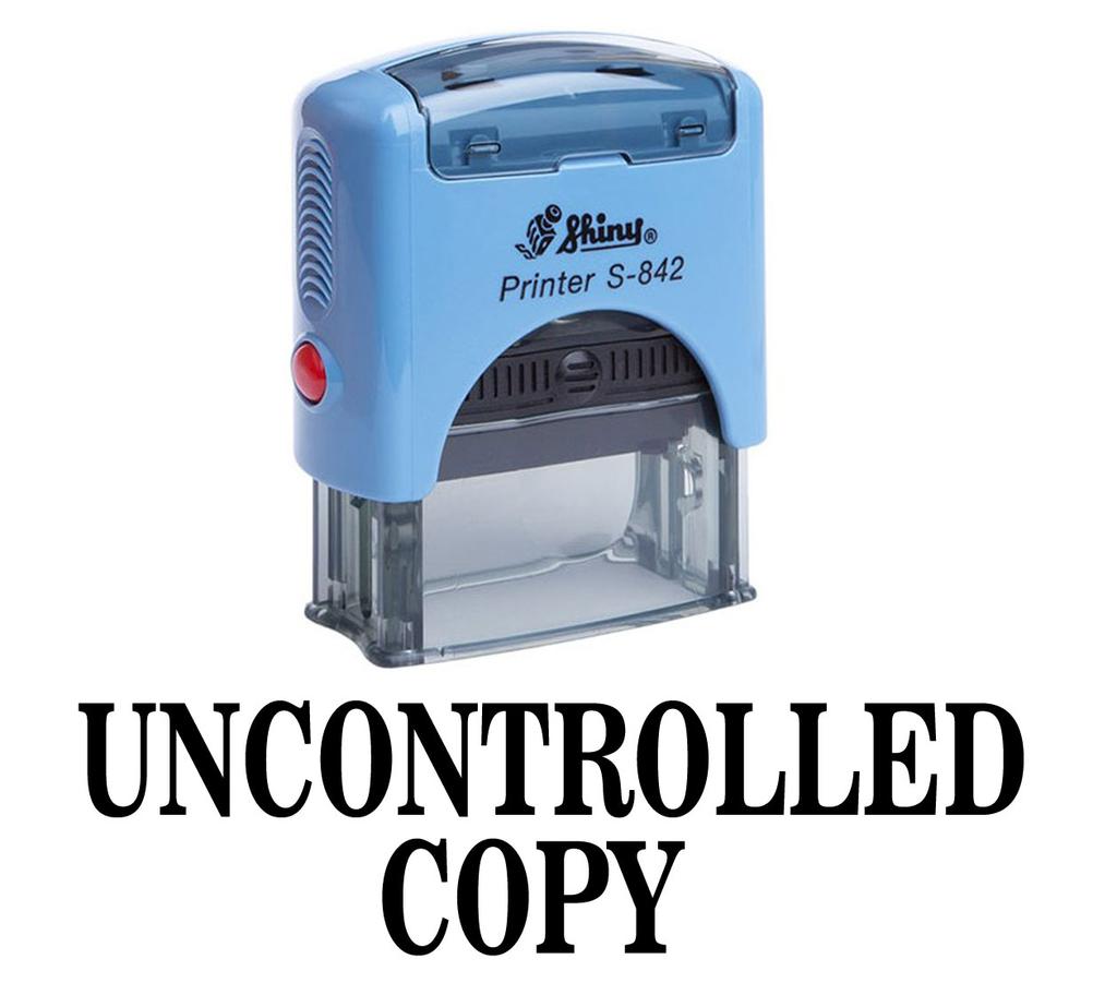 UNCONTROLLED COPY Self Inking Rubber Stamp Custom Shiny Office Stationary