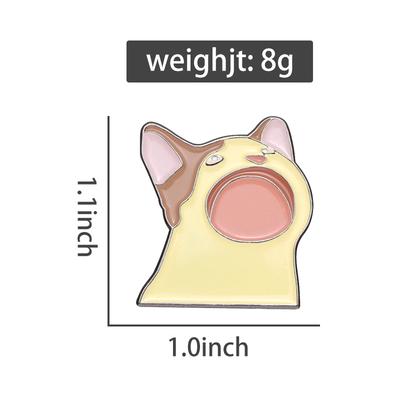 Cat Meme Enamel Pins Custom Funny Animal Kitten Open Mouth Brooches Lapel Badges Cute Cartoon Jewelry Gift for Kids Friends