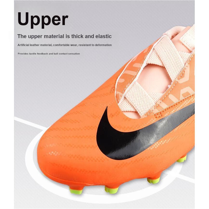 New Nike Phantom GX Academy Jr. Phantom GX Academy Anti Slip Wear Resistant Low Top Kids' Soccer Shoes Orange Black Kids DZ3494-800