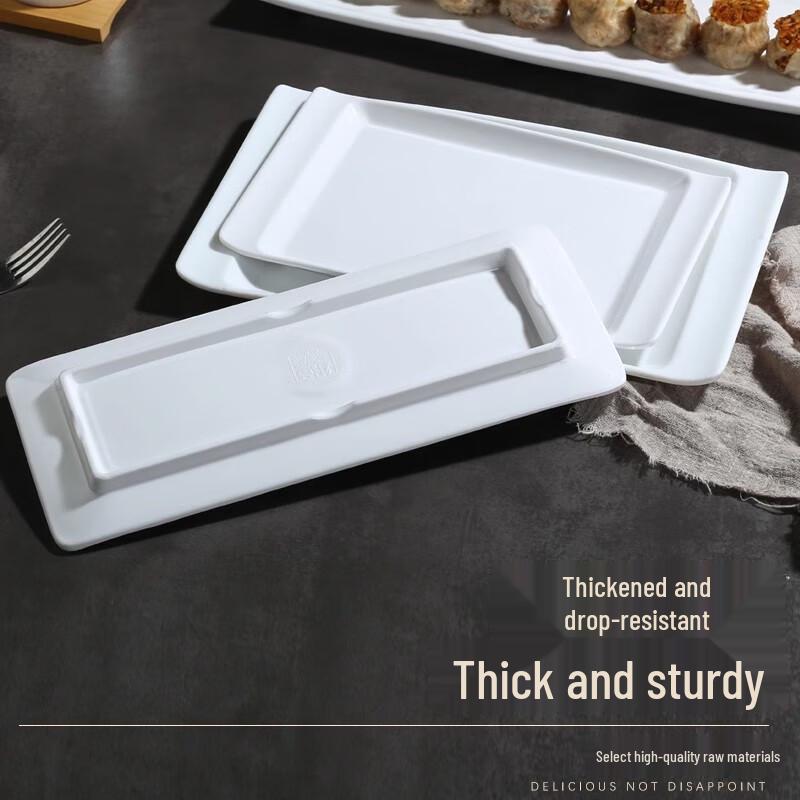 AVADEN White Melamine Rectangular Serving Plates