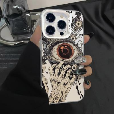 Scary Devil Eye Pattern Phone Case Suitable For IPhone 17 16 E 16 15 14 13 12 11 Pro Max Plus 17 Air Hard Silicone Cover Fundas