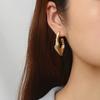 European and American fashion irregular stainless steel earrings ins retro simple style women's 18K gold-plated versatile earrings