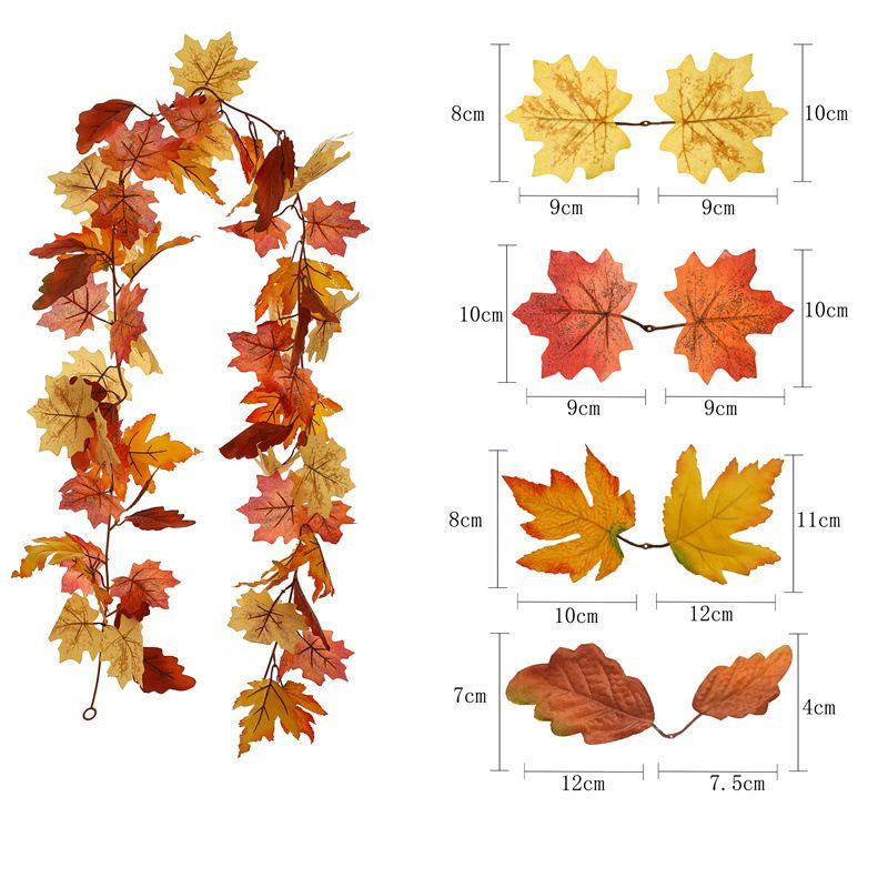 

Artificial Autumn Fall Maple Leaves Garland For Home Party Decoration Vibrant Colors 175cm Long 7