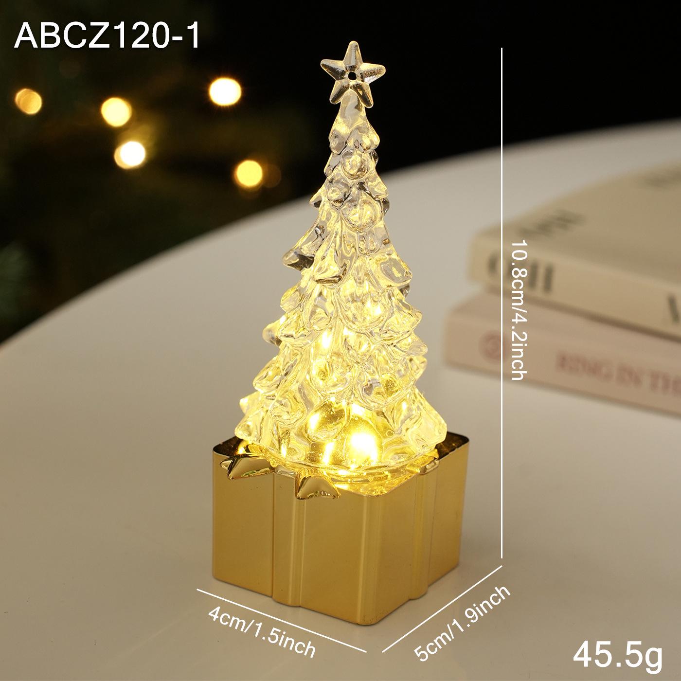 

New Glowing Mini Transparent Christmas Tree Ornaments - Desktop Plastic Decorations with Lights