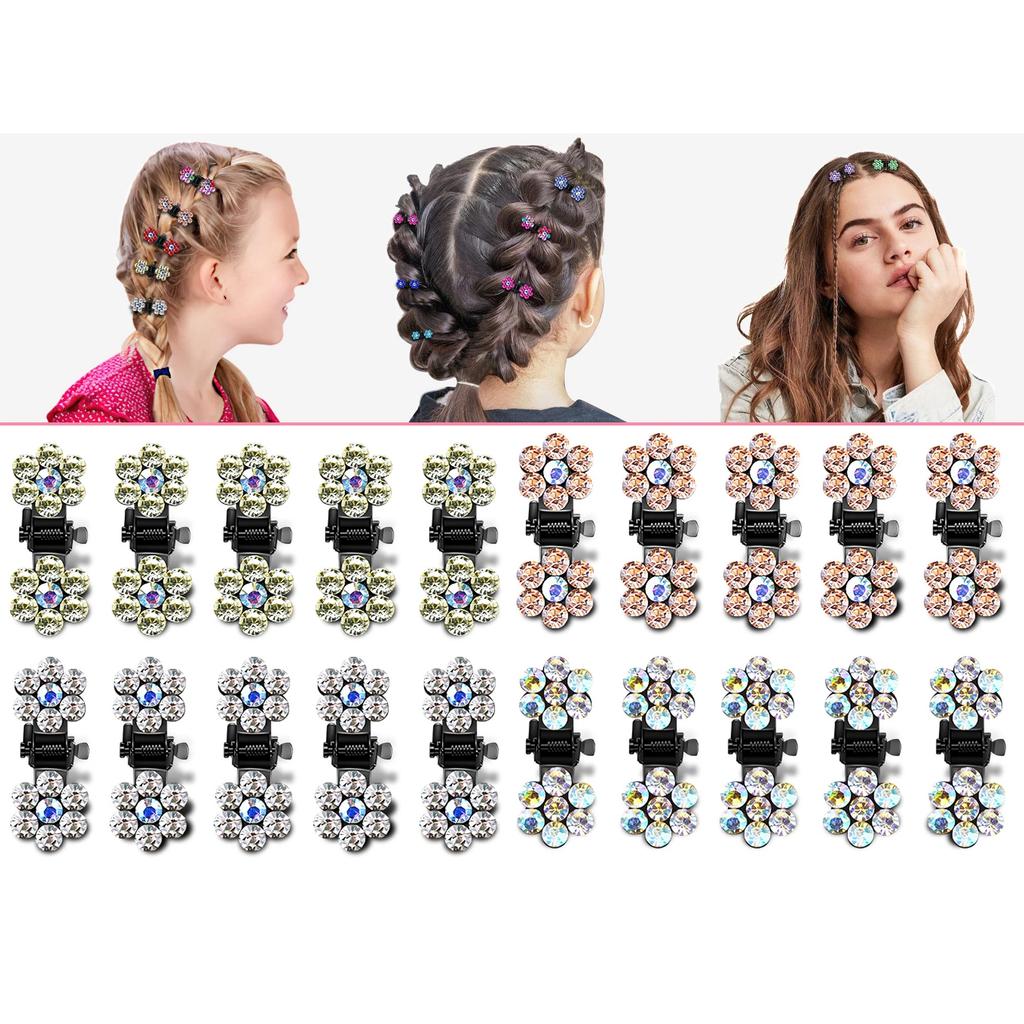 20Pcs Little Baby Girls HairBangs Mini Hair Claw Clip Hair Pin Rhinestone Hair Accessories Clips for Girls,Teens, Kids, Toddlers