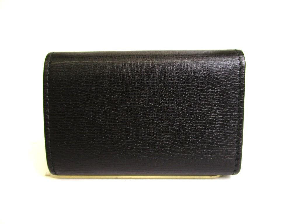 Äkta GUCCI Interlocking G Svart Läder 6 Bilder Nyckelfodral #a016 Öppen kartong
