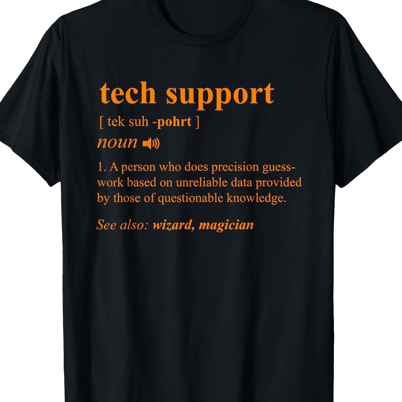Техподдержка Определение Смешной Программист Гик Подарок Графическая Футболка Повседневная Мягкая Футболка с Коротким Рукавом S