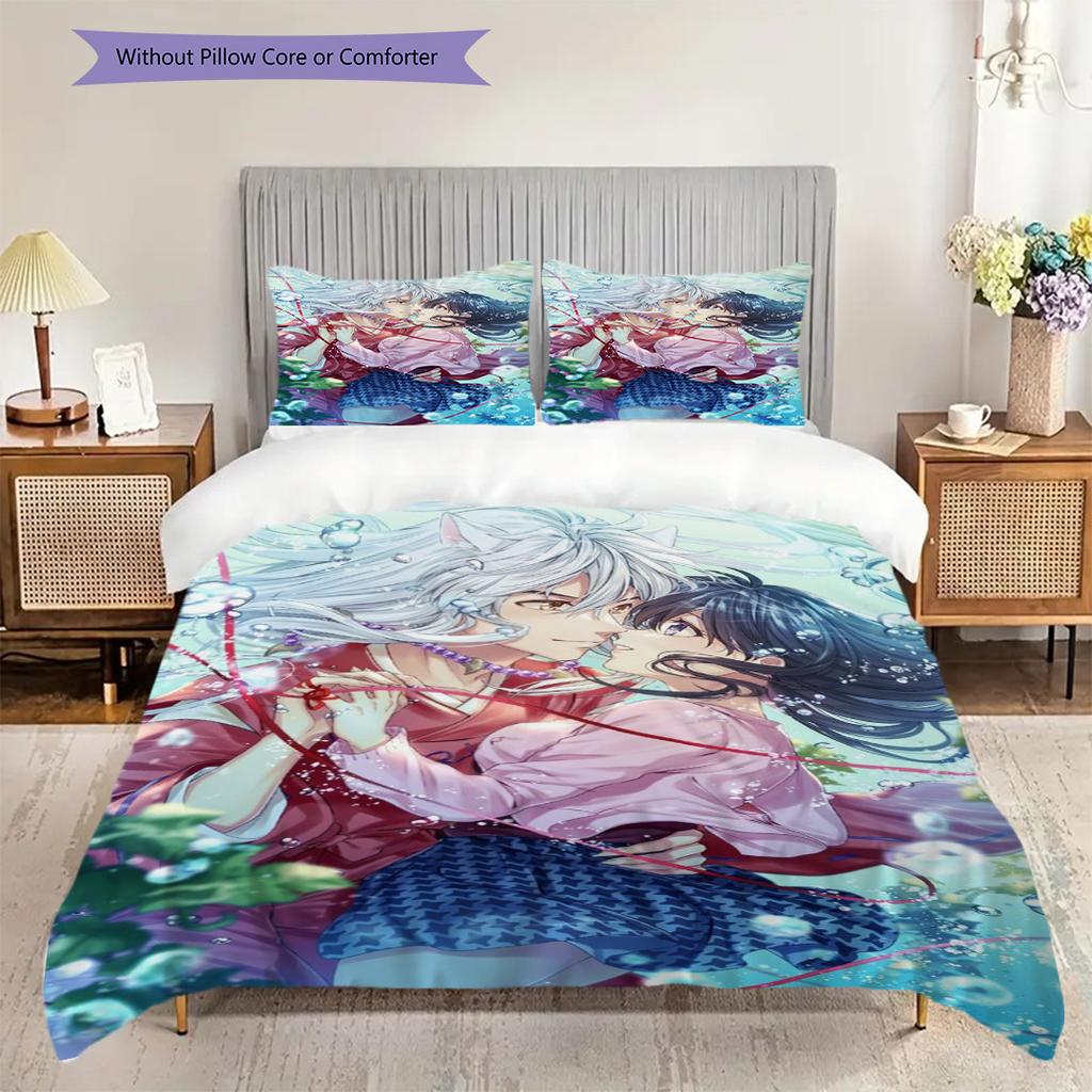Fantasy Anime Collage Art Bedding (1 * duvet cover + 2 * pillowcase, without core) 2D Flat Duvet cover and pillowcase Bedding set Soft and comfortable