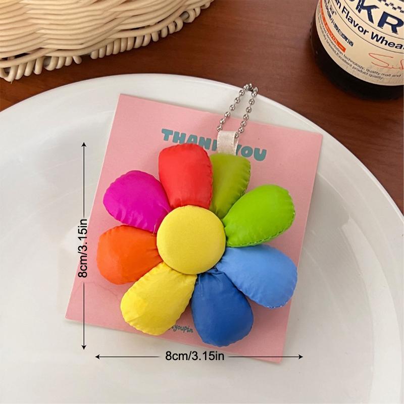 

Colorful Sunflower Keyring Cute Little Flower Keychain Sweet Girly Keychains Versatile Bag Pendant Key Accessories 1pc