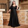 Black Evening Dress for Women, New Style for Graduation Party, Elegant and Sexy Off-The-Shoulder High-End Annual Meeting Host Dress