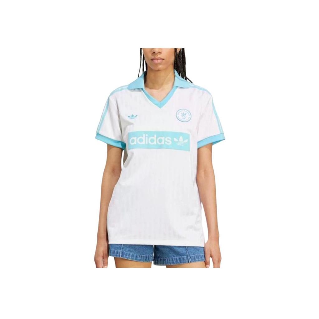 adidas Originals Polo Collar Short Sleeve Comfortable Regular T-Shirt Women T-Shirts JZ0848