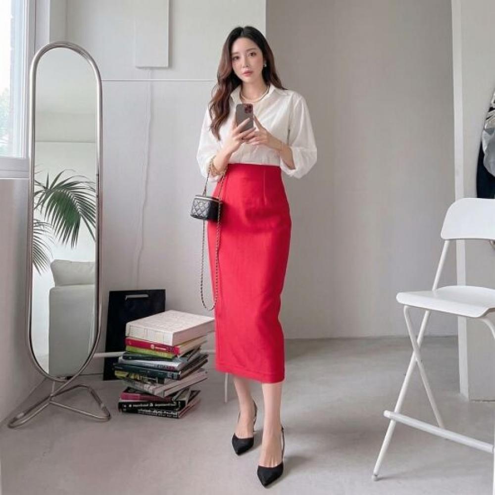 Style Latte Women S HigH waiSt Office Long Skirt H Line Pencil Skirt