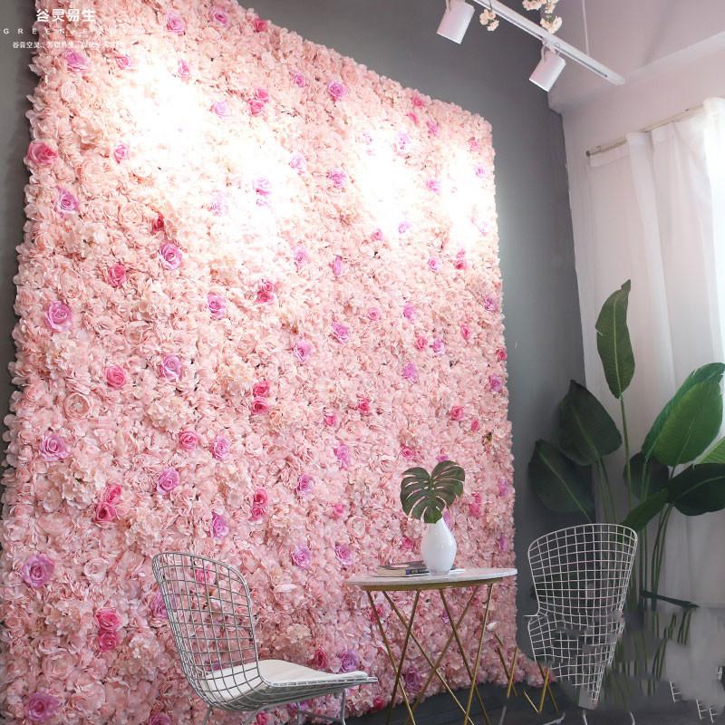 60X40CM Artificial Silk Rose Flower Wall Wedding Christmas Decoration Decorative Silk Hydrangea Wedding Decoration Backdrop