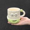 High-value Cartoon Straw Cup Cute Ceramic Mug with Lid for Girls' Girlfriend's Birthday Gift Souvenir